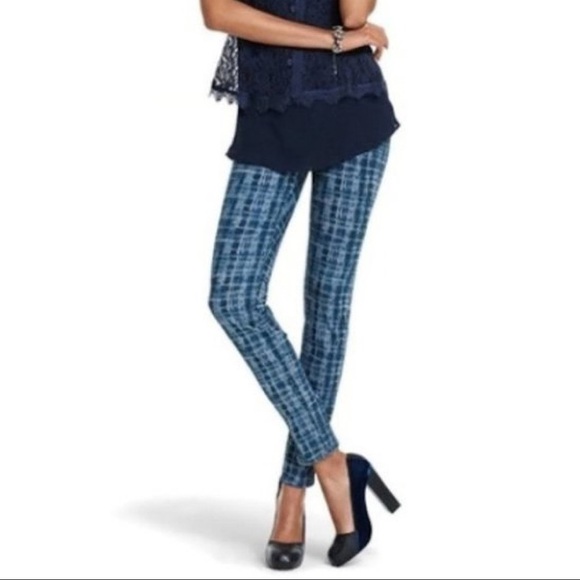 CAbi Style 3047 Blue Grid Tie Dye 5-Pocket Curvy Jeggings Stretch Jeans 2 - Picture 9 of 11